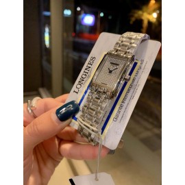 Longines Steel Strap Square Dial Watch Silver