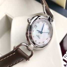 Longines 26.5mm Dial Leather Strap Quartz Watch For Women