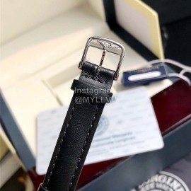 Longines 26.5mm Dial Black Leather Strap Quartz Watch For Women