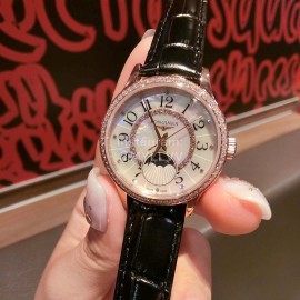 Longines Pearl Shell Dial Sapphire Crystal Leather Strap Watch For Women