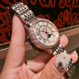 Longines Pearl Shell Dial Sapphire Crystal Steel Strap Watch For Women