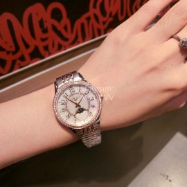 Longines Pearl Shell Dial Sapphire Crystal Steel Strap Watch For Women