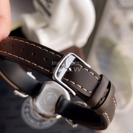 Longines 26.5mm Dial Diamond Leather Strap Quartz Watch For Women 