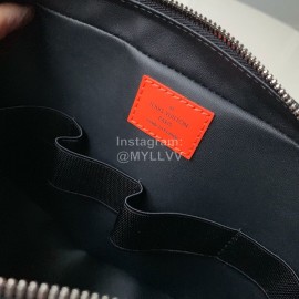 Louis Vuitton Classic Canvas Toiletry Bag Blue Check Orange Side Large N60245