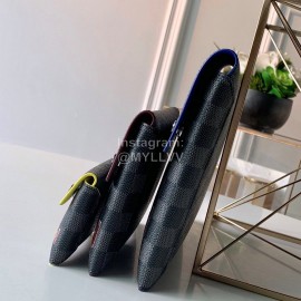 Louis Vuitton Alpha Triple Blue Grid Color Block Three-Piece Handbag Large N60255