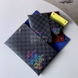 Louis Vuitton Alpha Triple Blue Grid Color Block Three-Piece Handbag Large N60255