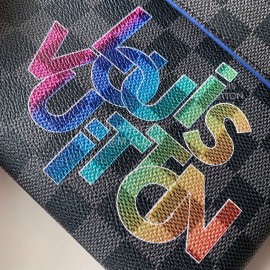 Louis Vuitton Alpha Triple Blue Grid Color Block Three-Piece Handbag Large N60255