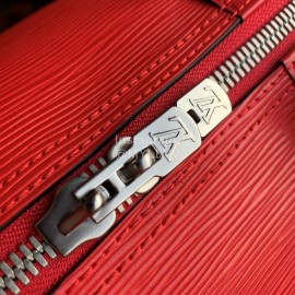 Louis Vuitton Supreme Keepall Water Ripple Leather Travel Bag Red M53419