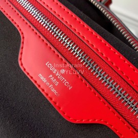 Louis Vuitton Supreme Keepall Water Ripple Leather Travel Bag Red M53419