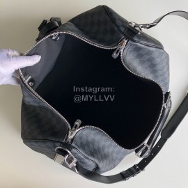 Louis Vuitton Keepall Soft And Spacious Handbag Black Edge Medium M41416