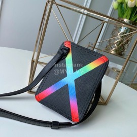 Louis Vuitton Danube Taga Rainbow Leather Messenger Bag Fog Black 30332