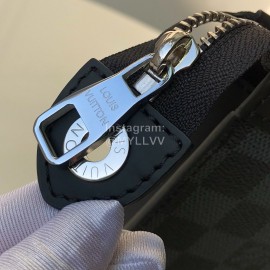 Louis Vuitton Pochette Voyage Monogram Eclipse Canvas Clutch Black Grey Medium N41696