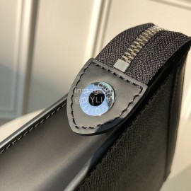 Louis Vuitton Pochette Voyage Monogram Eclipse Canvas Clutch Black Grey Medium N41696