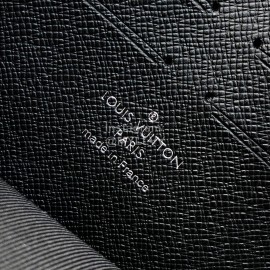 Louis Vuitton Pochette Voyage Monogram Eclipse Canvas Clutch Black Grey Medium N41696