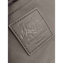 Louis Vuitton Canvas Camouflage Black Leather White Color Pendant Men's Shoulder Bag M55698