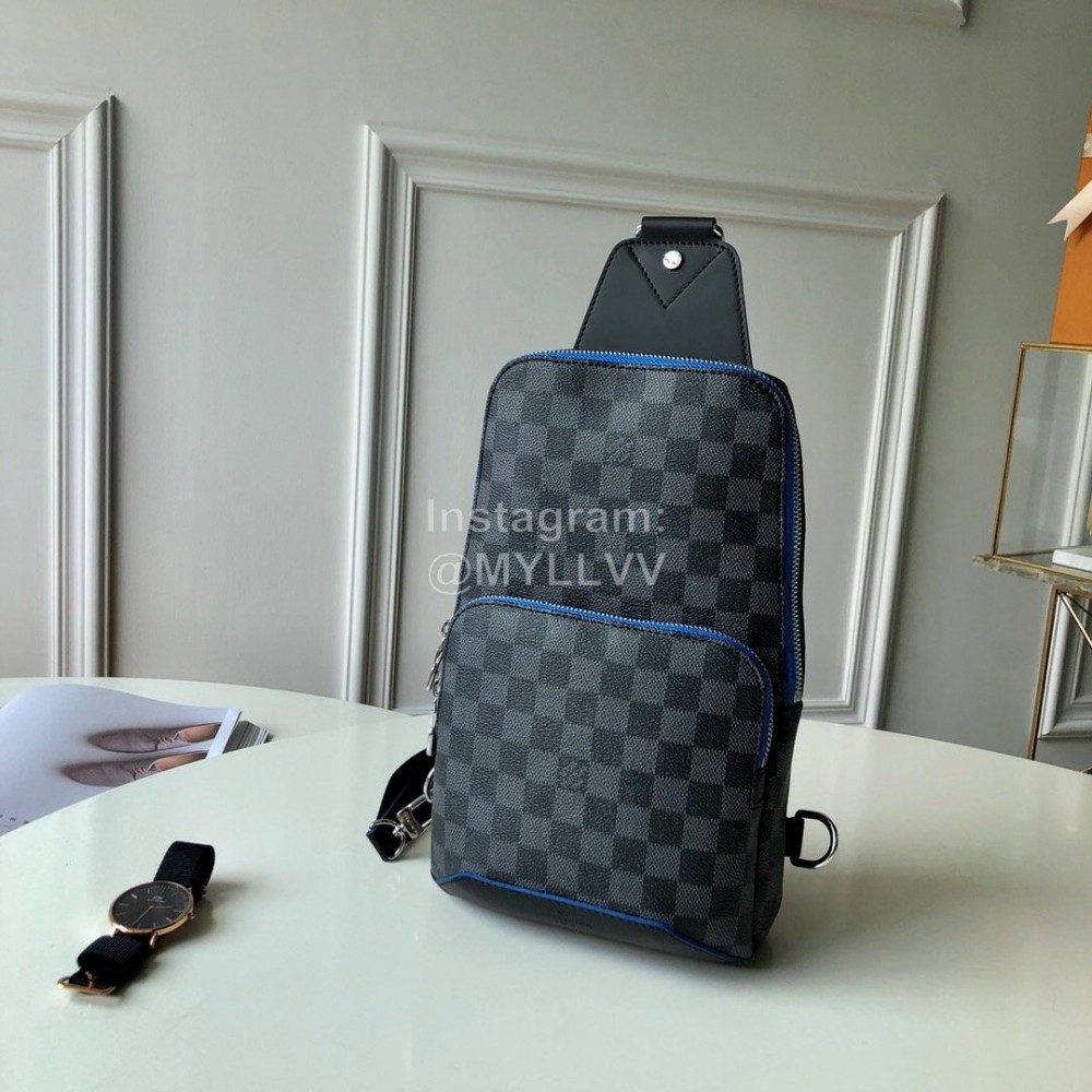 Louis Vuitton Damier Graphite Canvas Avenue Shoulder Bag Blue N40008
