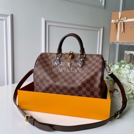 Louis Vuitton Damier EbèNe Speedy Canvas Shoulder Bag Large 41367