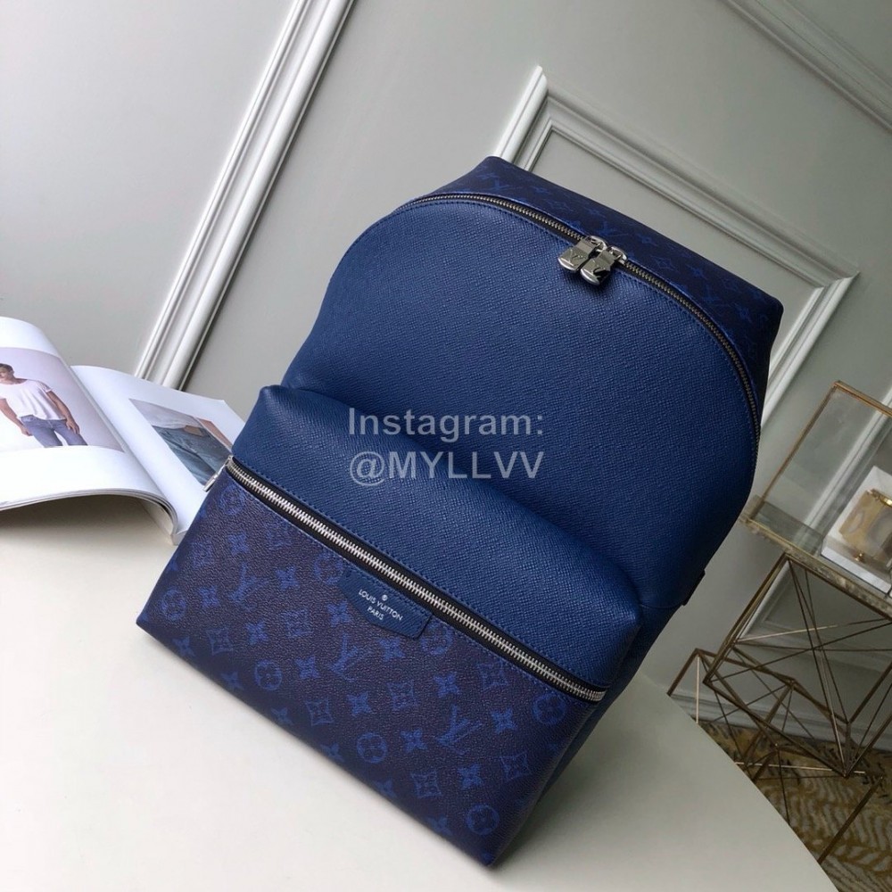 Louis Vuitton Discovery Monogram Canvas And Taga Leather Backpack Dark Blue Small 30229