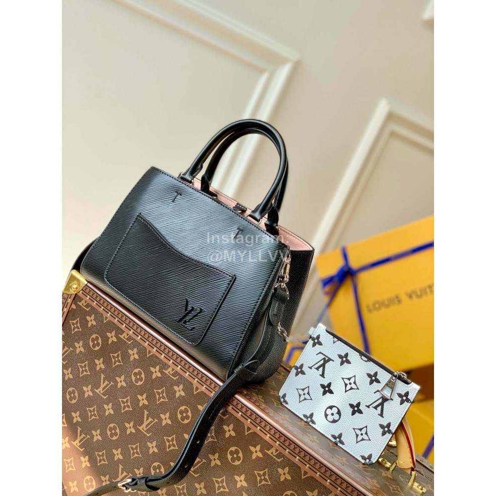 Lv Epi Leather Marelle Tote Bb Handbag Crossbdy Bag Black