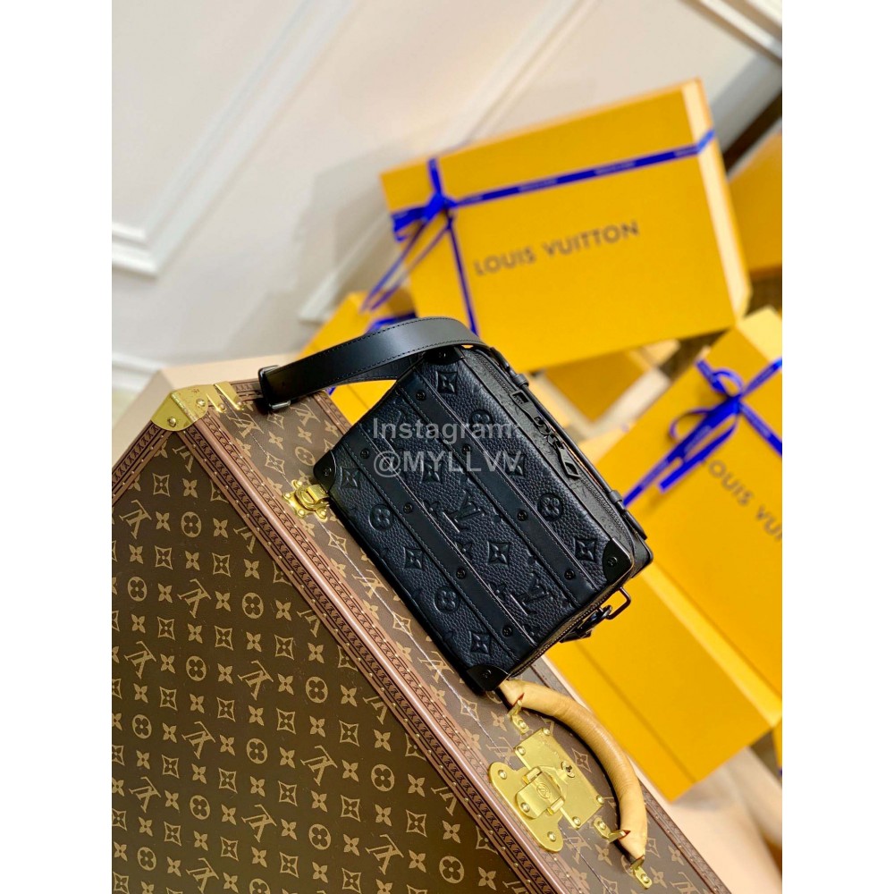 Lv Monogram Leather Handle Soft Trunk Crossbody Bag