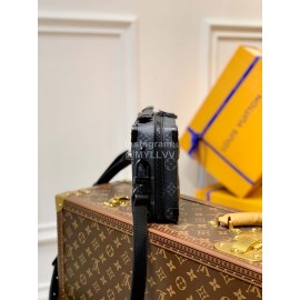 Lv Monogram Leather Handle Soft Trunk Crossbody Bag Black
