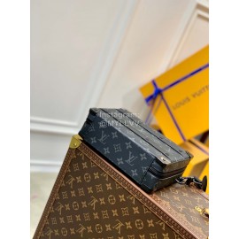 Lv Monogram Leather Handle Soft Trunk Crossbody Bag Black