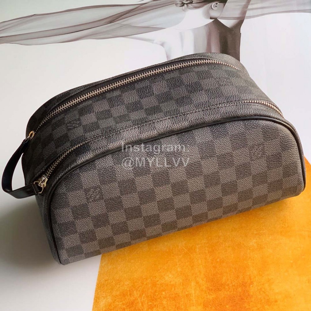 Lv Monogram Canvas Makeup Bag Gray