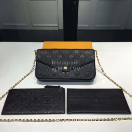 Lv Monogram Empreinte Canvas Pochette Felicie Black