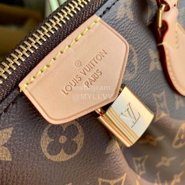 Lv Medium Monogram Canvas Zipper Tote Bag Brown