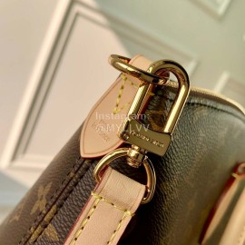 Lv Medium Monogram Canvas Zipper Tote Bag Brown