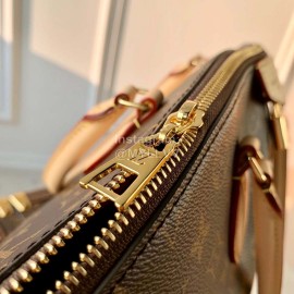 Lv Medium Monogram Canvas Zipper Tote Bag Brown