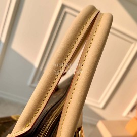 Lv Medium Monogram Canvas Zipper Tote Bag Brown