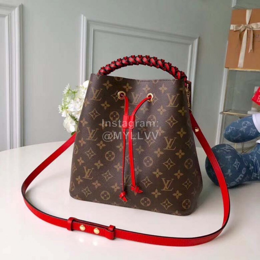 Lv Soft Monogram Canvas NéOnoé Red