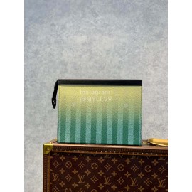 Lv Damier Stripes Canvas Pochette Voyage Handbag