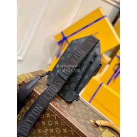 Lv Monogram Eclipse Canvas Saumur Crossbody Bag Black