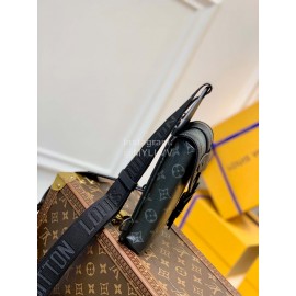 Lv Monogram Eclipse Canvas Saumur Crossbody Bag Black