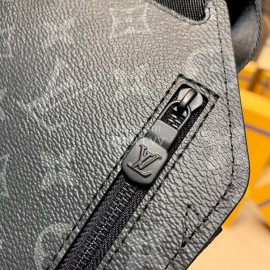 Lv Monogram Eclipse Canvas Saumur Crossbody Bag Black