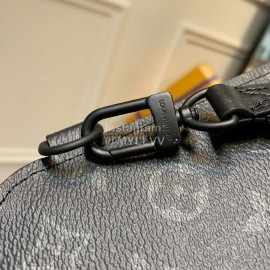 Lv Monogram Eclipse Canvas Saumur Crossbody Bag Black