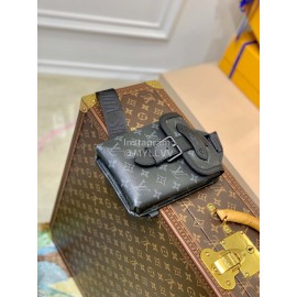 Lv Monogram Eclipse Canvas Saumur Crossbody Bag Black