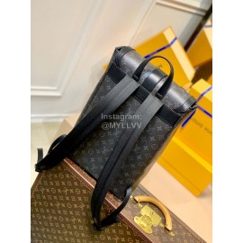 Lv Monogram Eclipse Canvas Saumur Backpack