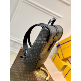 Lv Monogram Eclipse Canvas Saumur Backpack