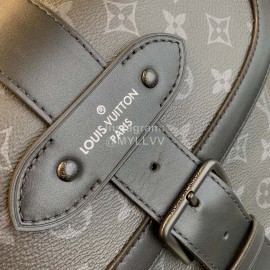 Lv Monogram Eclipse Canvas Saumur Backpack
