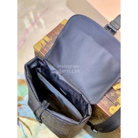 Lv Monogram Eclipse Canvas Saumur Backpack