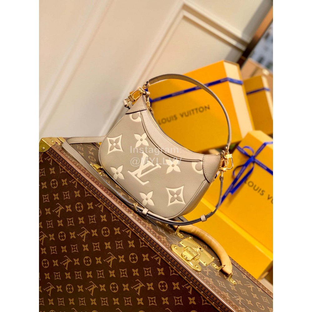Lv Monogram Empreinte Leather Bagatelle Shoulder Bag Gray