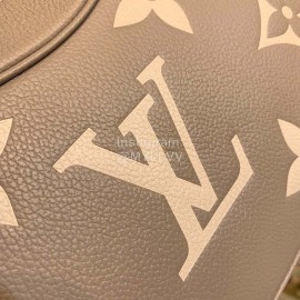 Lv Monogram Empreinte Leather Bagatelle Shoulder Bag Gray