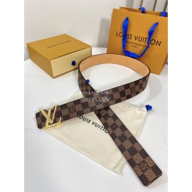 Lv Damier Canvas Leather Gold Buckle 40mm Belts