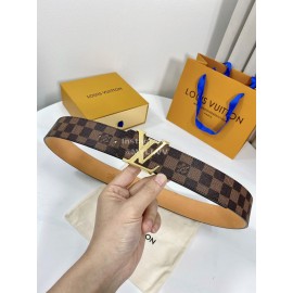 Lv Damier Canvas Leather Gold Buckle 40mm Belts