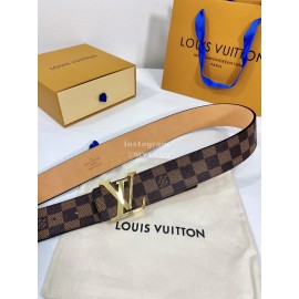 Lv Damier Canvas Leather Gold Buckle 40mm Belts