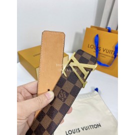 Lv Damier Canvas Leather Gold Buckle 40mm Belts