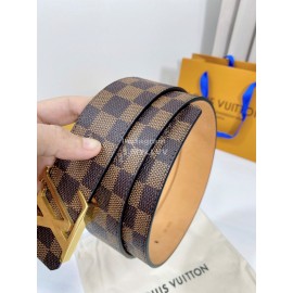 Lv Damier Canvas Leather Gold Buckle 40mm Belts